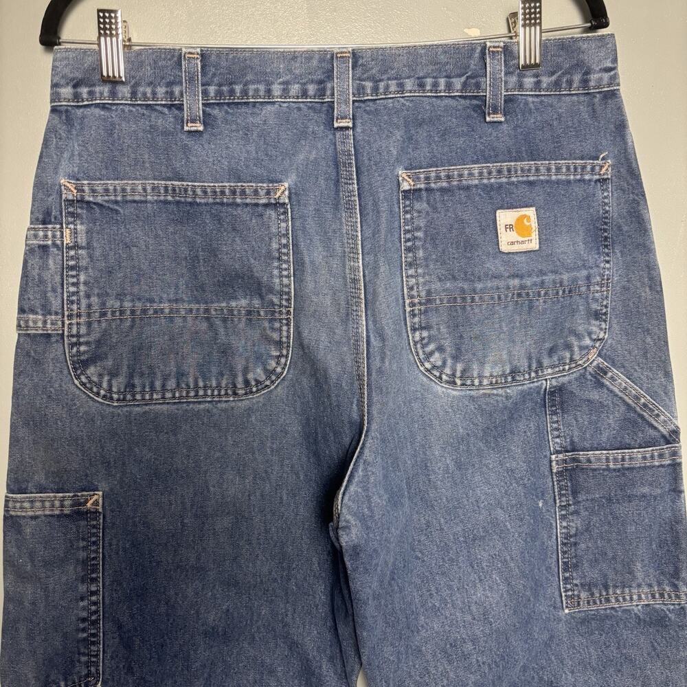 Carhartt FRB13DNM Flame Resistant Denim Dungaree Original Fit Men's 31x36 FR